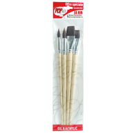 PAINT BRUSH PEBEO ASSORTED SIZE POLYAMIDE BROWN PK4