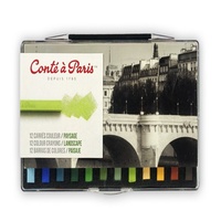 Conte Crayon Set - 12 Assorted Landscape Colour