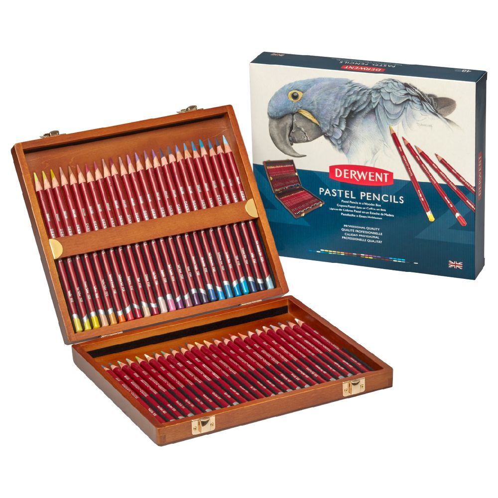 Derwent Inktense Pencils, Wooden Box, Set of 72, Pencils