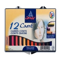 Conte Crayon Set - 12 Assorted Portrait Colour