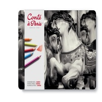 Conte Pastel Pencil - Assorted Metal Box x 48