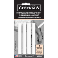 Generals Compressed Charcoal Sticks - White 