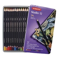 DERWENT STUDIO COLOURING PENCILS - TIN 12