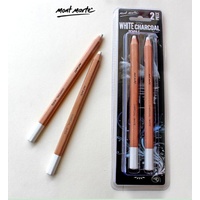 Mont Marte White Charcoal Pencils 2pce