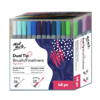 Mont Marte Signature Dual Tip Brush Marker/Fineliners 48pc