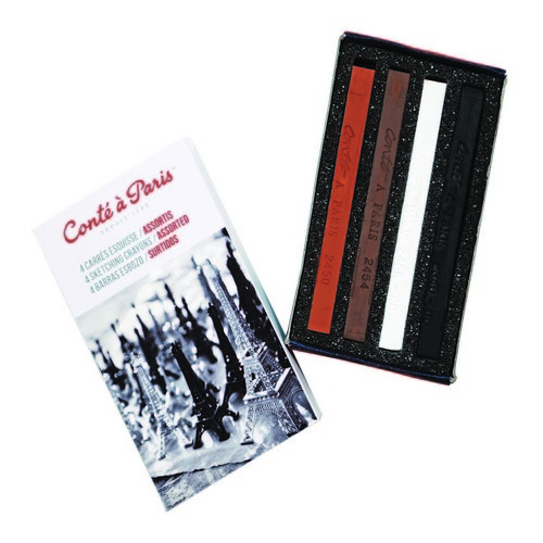 Conte Crayon Set - Sketch Match Box of 4