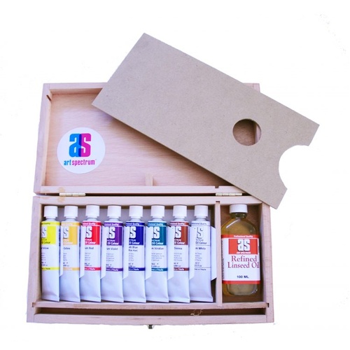 Art Spectrum Oil Colours 8x40ml in a Wooden Box