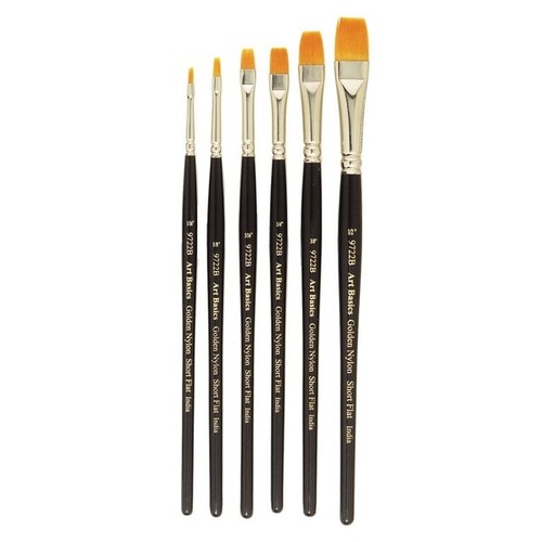 9722B Art Basics Golden Taklon Short Flat Brush