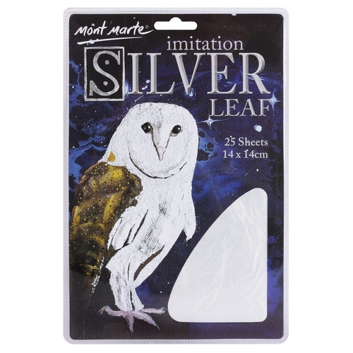 M.M. Imitation Silver Leaf 14x14cm 25 sheets