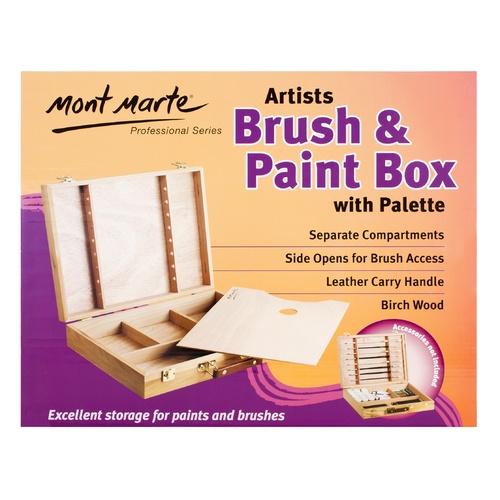 M.M. Large Birch Brush/Paint Box w/palette