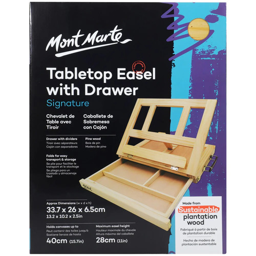 M.M. Table Easel w/Drawer - Pine